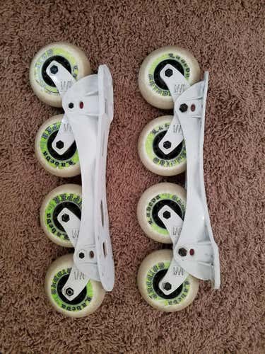 Sprung Inline hockey frames with Labeda Wheels size medium.