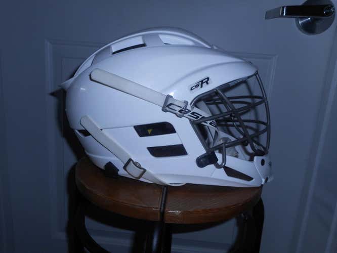 Cascade Youth CS-R Helmet White w/ Silver Face Mask Adjustable One Size
