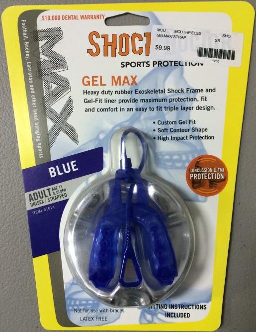 Shock Doctor Gel Max Mouthguard Strapped Youth Blue - HIS