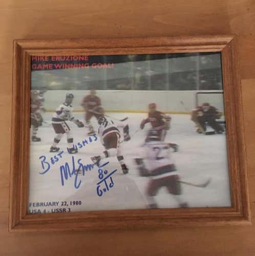 Mike Eruzione Signed Photo Framed 8x12