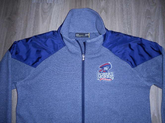 Robert Morris Lacrosse Under Armour Zip Up Jacket Sz Large Gray/Navy Blue