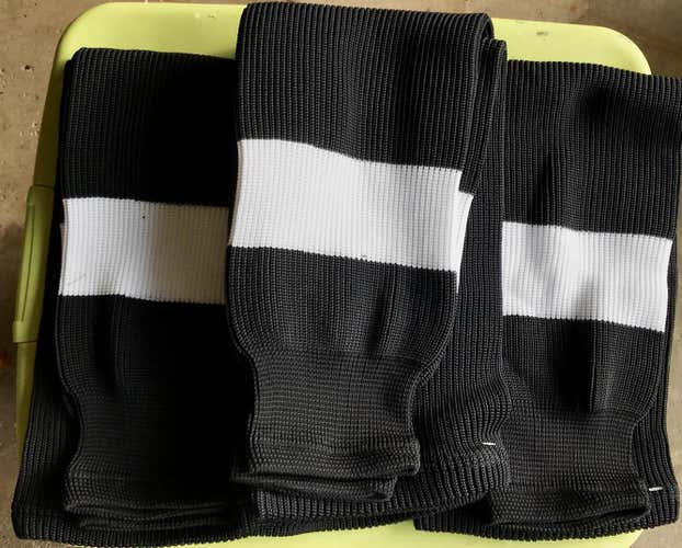 Knit Hockey Socks - Black/White - 32"