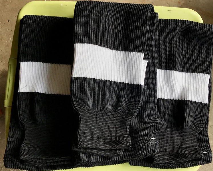 Knit Hockey Socks - Black/White - 32"