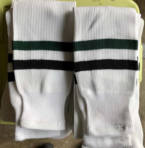Knit Hockey Socks - White/Black/Forest