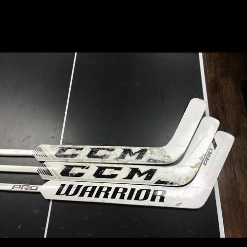 2 CCM 860 Sr. Goalie Sticks 26in 1 Warrior Swagger Pro 27.5 (set)