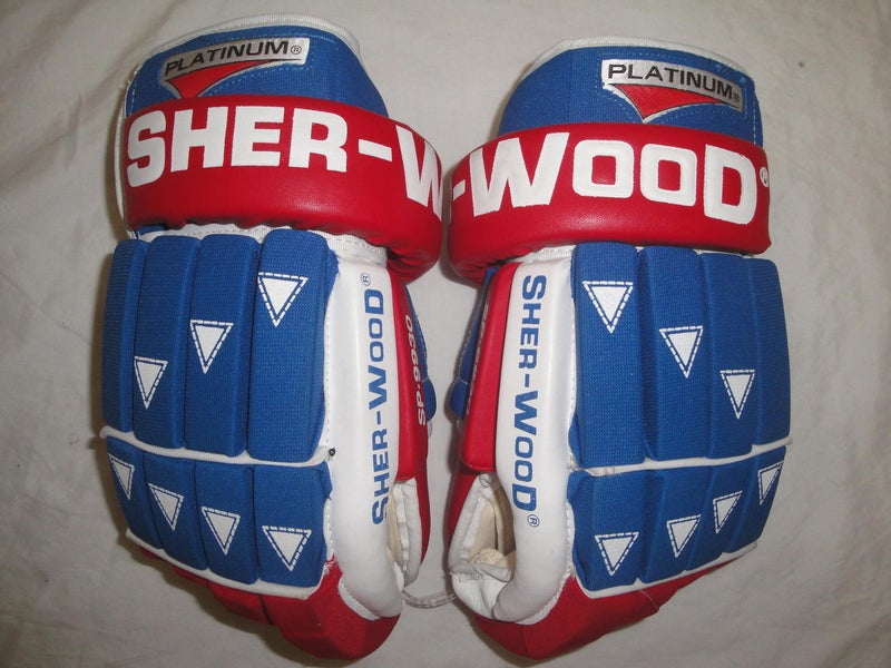 SHERWOOD SP 9930 HOCKEY GLOVES 14.5" MONTREAL CANADIANS EUC PRO STOCK