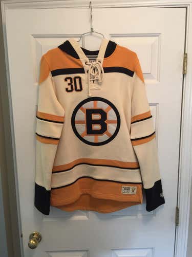 Old Time Hockey Boston Bruins Women's Vintage Cheevers Lacer Hoodie