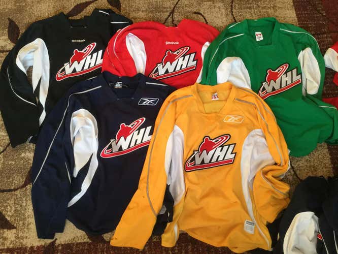 8 jerseys Pro Stock Authentic WHL Player Jerseys - Size 56 And 58
