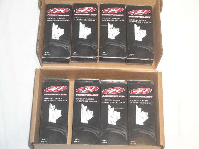 LOT OF 8  96" HOCKEY SKATE LACES NEW IN BOX HESPELER MADE IN CANADA