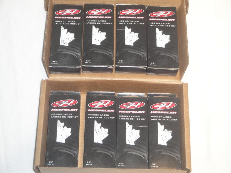 LOT OF 8  96" HOCKEY SKATE LACES NEW IN BOX HESPELER MADE IN CANADA