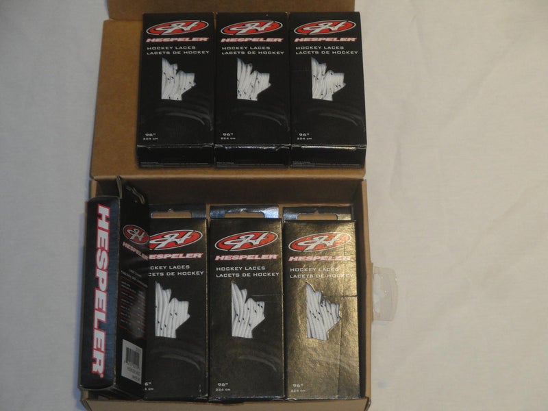 LOT OF 7 pairs 96" HOCKEY SKATE LACES NEW IN BOX HESPELER MADE IN CANADA
