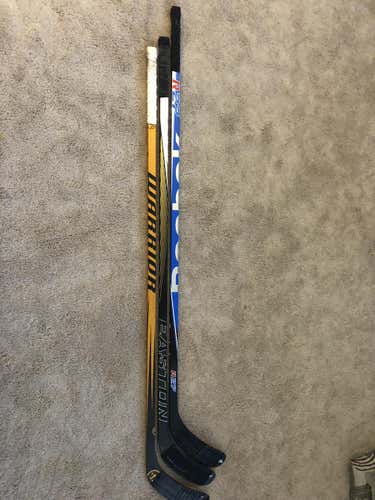 Warrior, Easton and Reebok right handed sticks