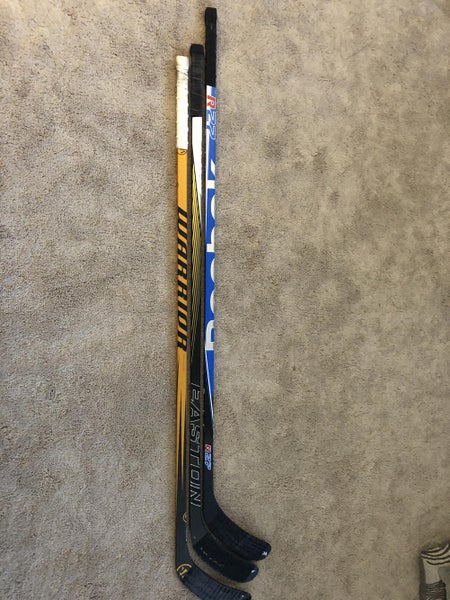 Warrior, Easton and Reebok right handed sticks