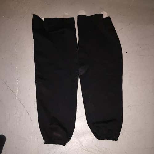 All Black Velcro Polyester Socks