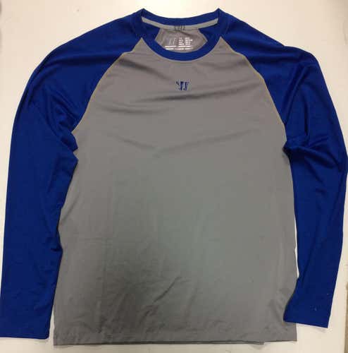 Warrior Game On Long Sleeve Shirt Blue Grey Senior All Sizes 1904