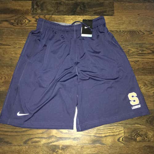 New with tags SYRACUSE ORANGE LACROSSE NIKE DRI-FIT FLY SHORTS SIZE LARGE BLUE w pockets