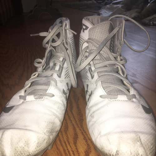White Under Armour Lacrosse Cleats