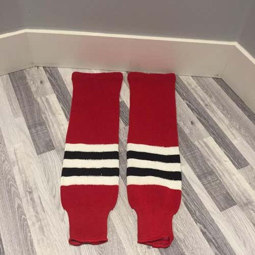 Red Black And White Hockey Socks #RBW3