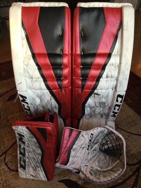 Canadian Made CCM Eflex 3 Pro Goalie Pads, Glove, & Blocker Set - 35+1.5