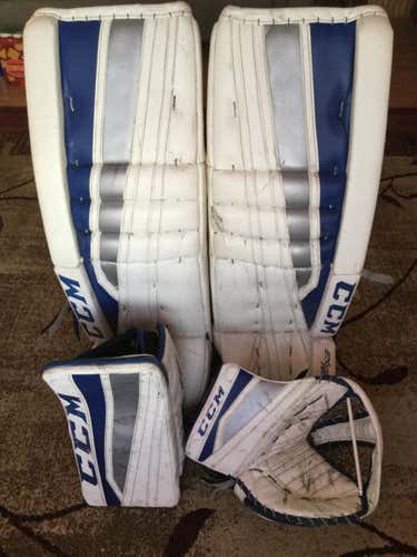 Canadian Made CCM Eflex 2 Goalie Pads, Glove, & Blocker - 33+3