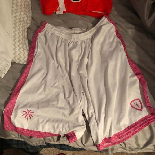 Adrenaline Pink Shorts With Palm Tree Logo.