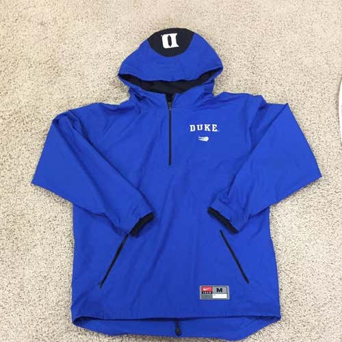 Nike Duke Lacrosse Mens Blue Hooded Windbreaker Jacket Sz Medium