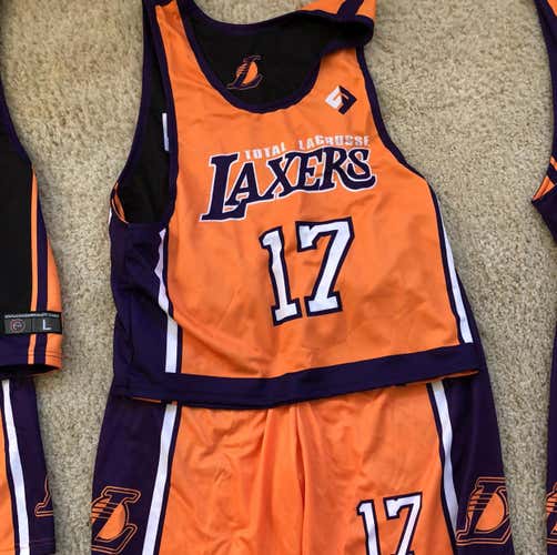 LA LAXERS Full Uniform (New/UNUSED) Size Large Jersey Size XL Shorts Uniform #17 WIDOWMAKER
