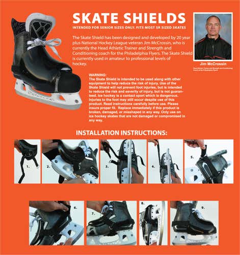 NHL Pro Hockey Skate Shot Protector  "Skate Shields, One Size Fits All"