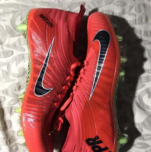 Nike Vapor Ultimate TD Flyknit SZ 11 Bright Crimson Football Cleats New
