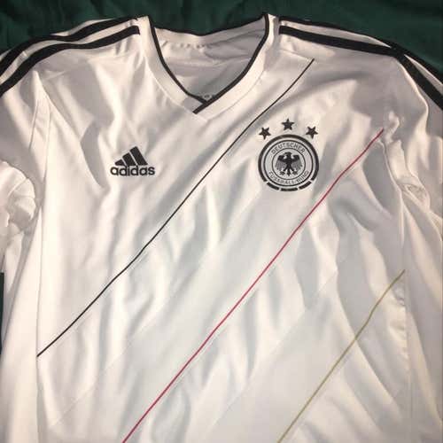 Adidas Germany  World Cup Jersey L White Soccer Deutscher Fußball Bund