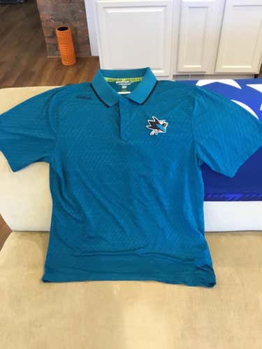 San Jose Sharks Team Issued Golf Polo Large