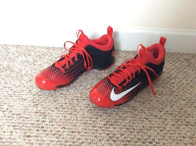 New Nike Mike Trout Red Black Baseball Metal Cleats S
