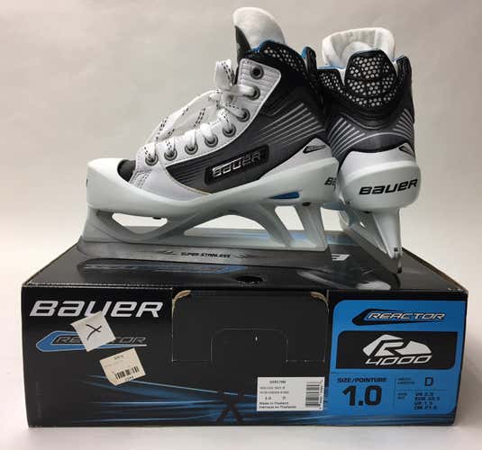 New Bauer Reactor 4000 Junior Goalie Skates Size 1D