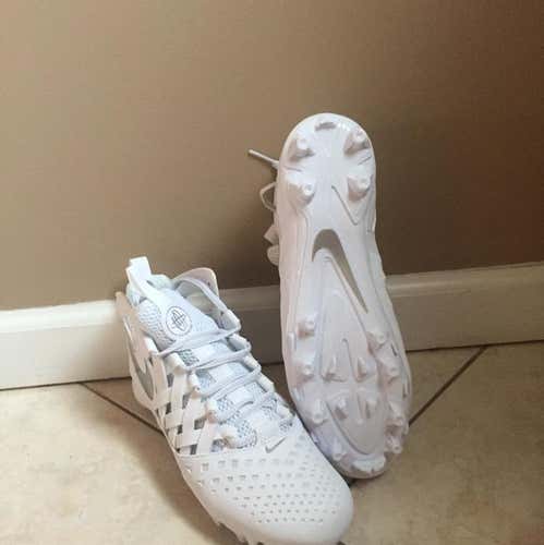 Brand New Hurache V Lax Cleats!! White/Metallic Silver- Retails $100+