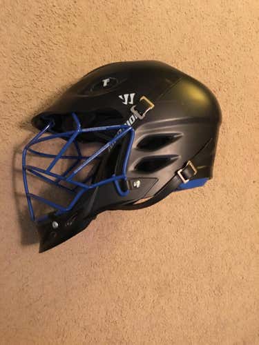 New Warrior TII Helmet - Matte Black/Blue Face Mask