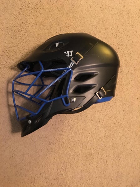 New Warrior TII Helmet - Matte Black/Blue Face Mask