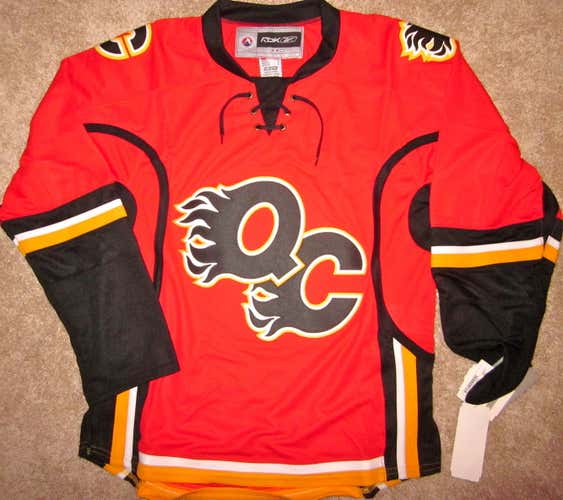 QUAD CITY FLAMES AHL YOUTH MINOR LEAGUE HOCKEY JERSEY BY REEBOK YOUTH MEDIUM