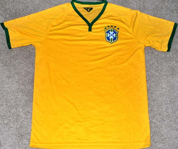BRAZIL MEN'S SOCCER JERSEY FIFA WORLD CUP LARGE NEW! **READ AD!