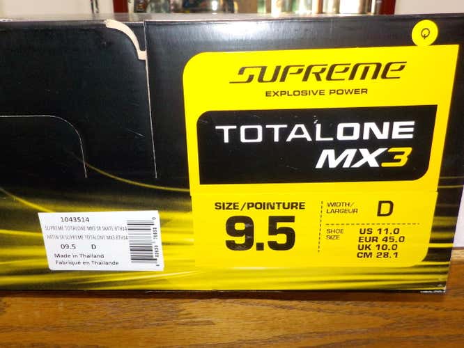 New Bauer Supreme MX3 Skates Senior Size 9.5