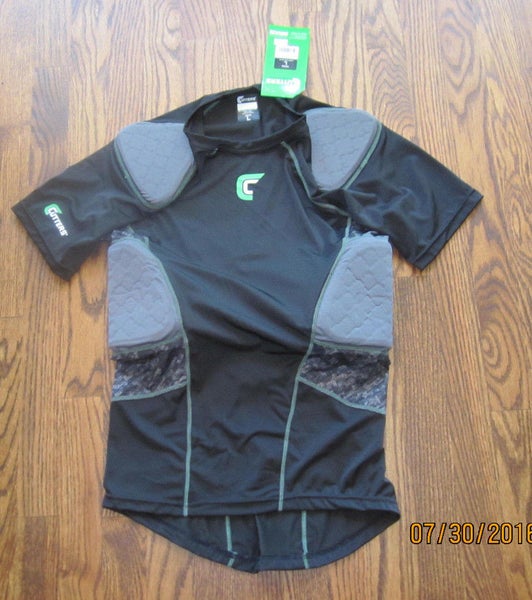 New 5 pad protective undershirt. Cutter Rev Impact Black size XL Lacrosse and Football
