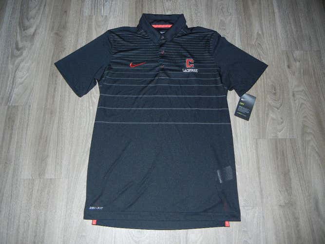 New!!! Cornell Lacrosse Nike Dri-Fit Mens Team Polo Shirt Sz Small Black/Red