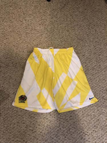 New Nike Dry Fit Crabs Lacrosse Team Issue Shorts White/Yellow