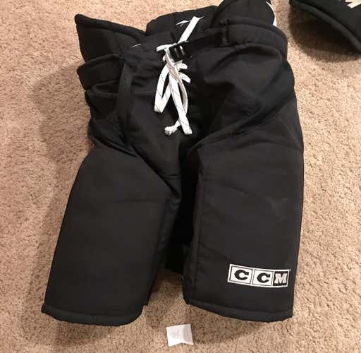 USED Reebok/CCM Black Pro Stock Hockey Pants - Large - 708