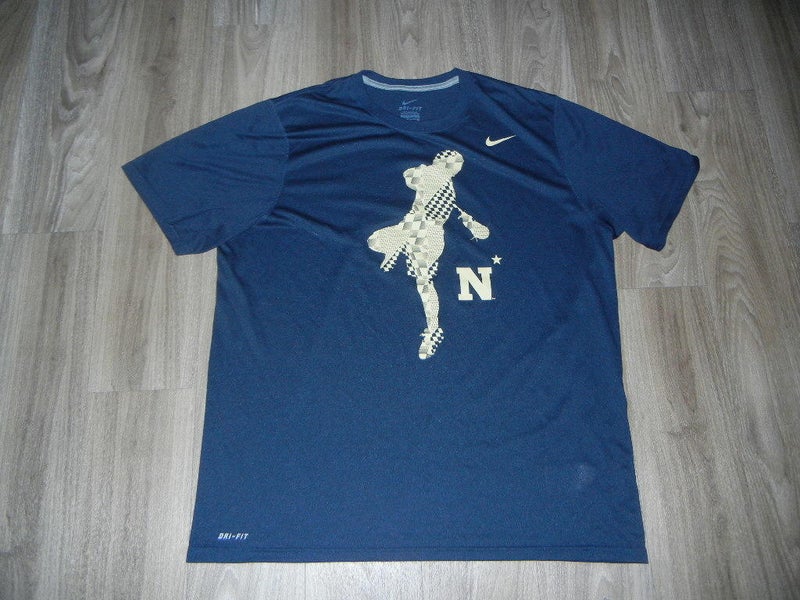 Navy Lacrosse Mens Short Sleeve Shooting Shirt Sz XL Jumpman Logo