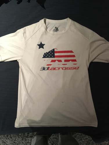 Dry Fit  White USA 3d lacrosse shooter shirt Adult Medium