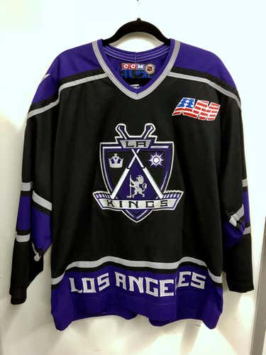 Vintage Los Angeles Kings Jersey with "AM" Memorial Patch - Size XL - MIC