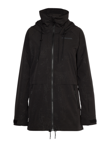 New 2018 Small Armada Gypsum Jacket Black Floral Emboss