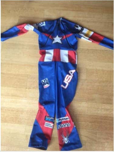 New Fast US Ski Team Spyder World Championship DH Suit Captain America WORN ONCE no damage Size XL