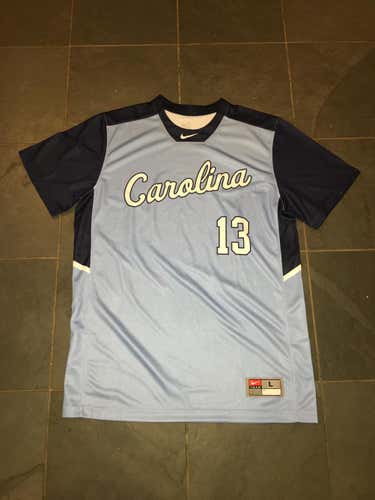 New RARE UNC North Carolina Tar Heels ACC #13 NIKE Baseball Jersey LG