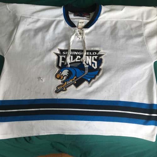 Vintage Springfield Falcons White XXL-Tapered Home Hockey Jersey 9